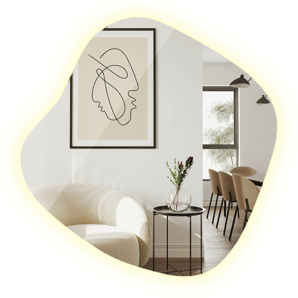 Szabálytalan led tükör 68x67 cm