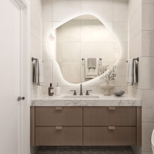 Szabálytalan led tükör 68x67 cm