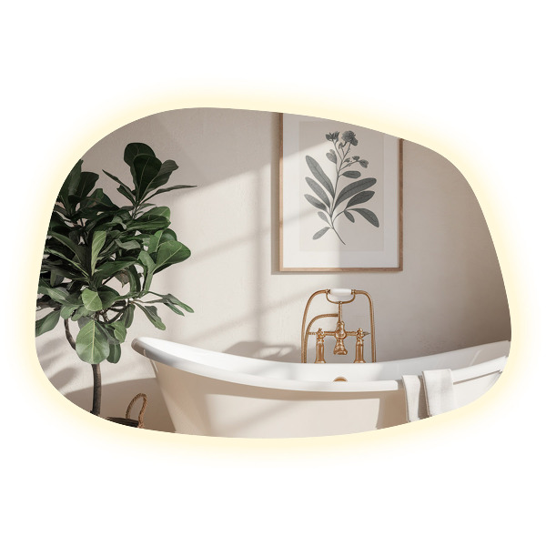 Szabálytalan ledes tükrök 49x34 cm