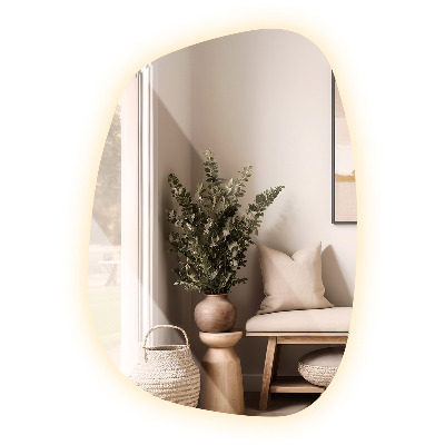 Szokatlan forma tükör led világítással 68x47 cm