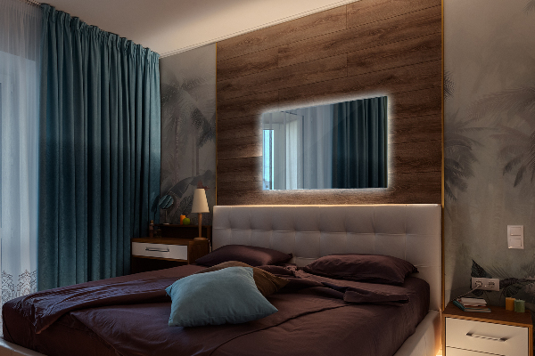 Modern tükör világítás 100x70 cm