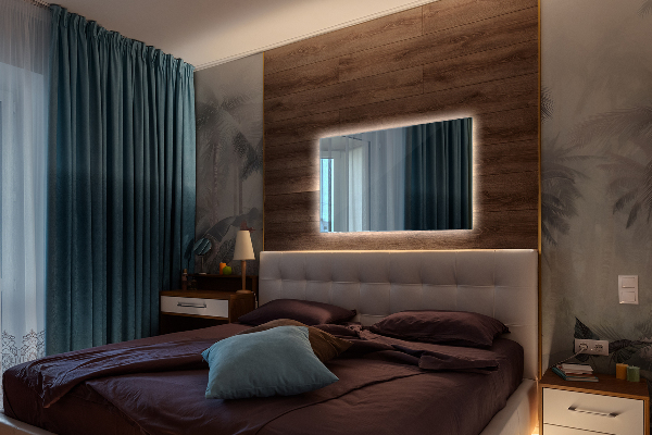 Modern ledes tükör 70x50 cm