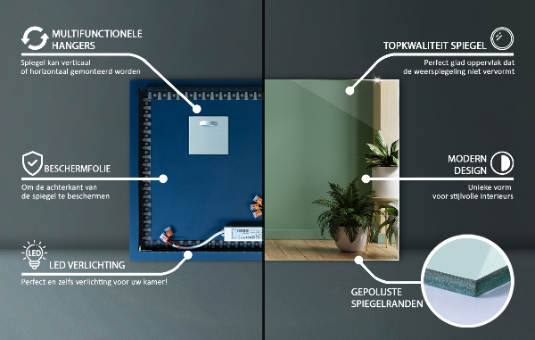 Ledes tükör 80x60 cm