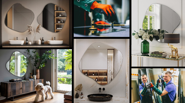 Szabálytalan tükör folt eredeti 58x59 cm