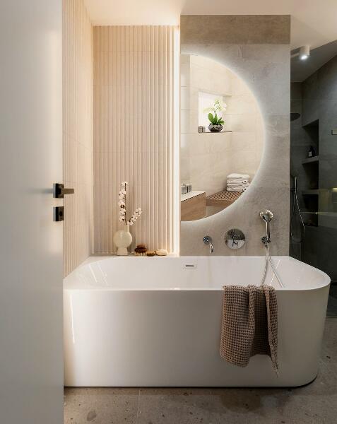 Félkör led tükör 40x80 cm