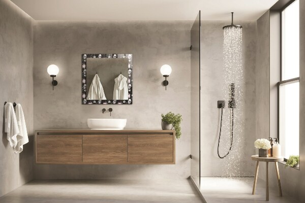 Tükör nyomtatott kerettel Koponyák és virágok