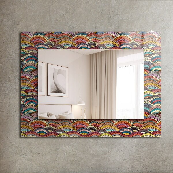 Design fali tükör Színes ívek Hullámok