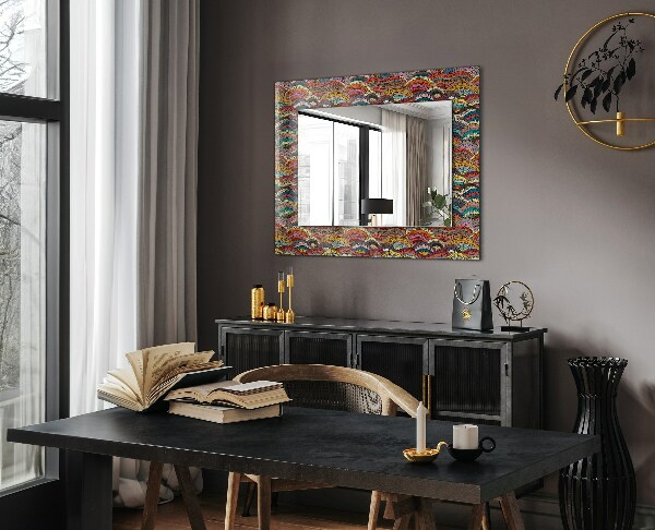 Design fali tükör Színes ívek Hullámok
