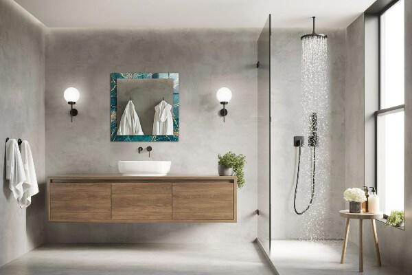 Tükör díszítéssel Zöld márvány