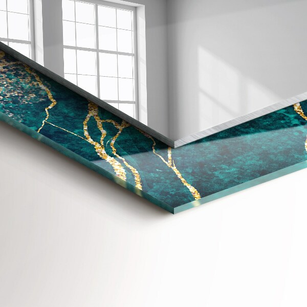 Tükör díszítéssel Zöld márvány