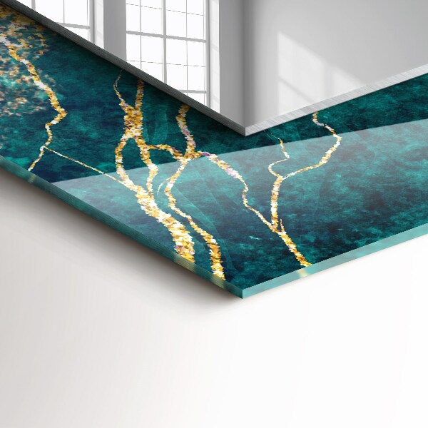 Tükör díszítéssel Zöld márvány