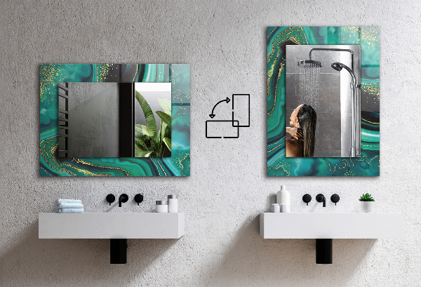 Design fali tükör Zöld absztrakt textúra