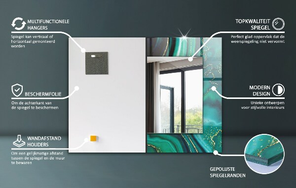 Díszes tükör Absztrakt geometriai mozaik