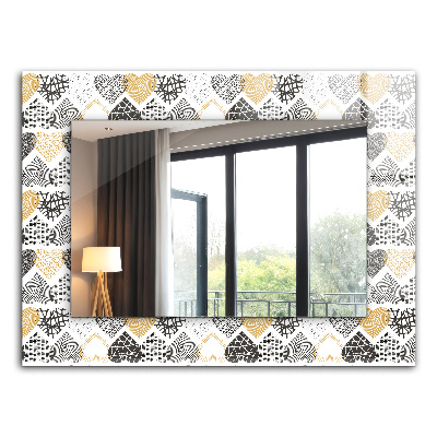 Tükör fali dísz Színes szívek