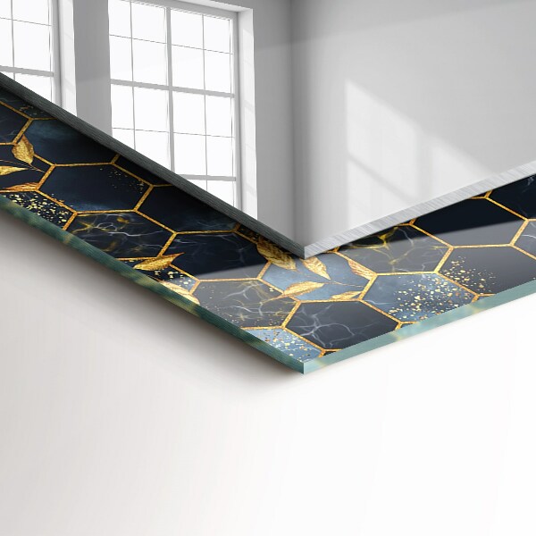 Tükör díszítéssel Hatszögletű levelek