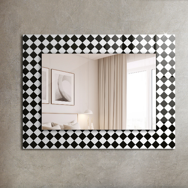 Design tükör Fekete-fehér sakktábla