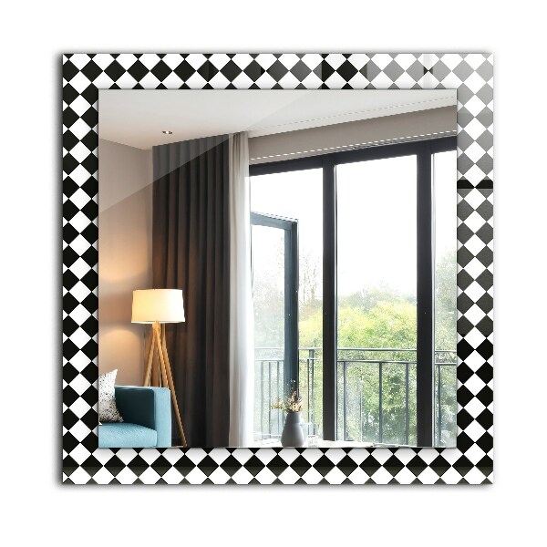 Design tükör Fekete-fehér sakktábla