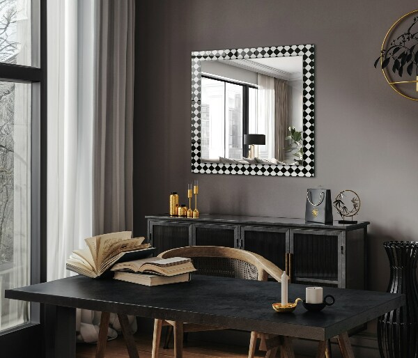 Design tükör Fekete-fehér sakktábla