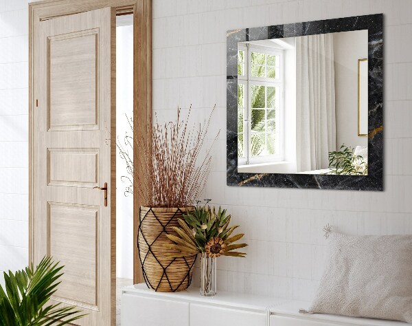 Tükör nyomtatott kerettel Fekete márvány erek