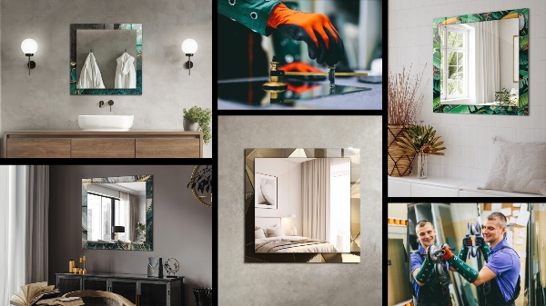 Design fali tükör Fehér márvány minták