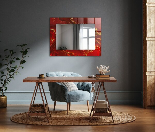 Design tükör Absztrakt piros festék