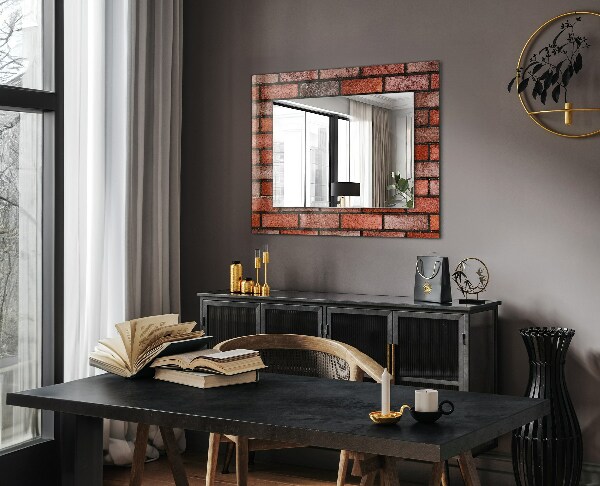 Design fali tükör Vörös téglafal