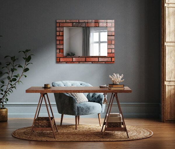 Design fali tükör Vörös téglafal