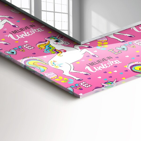 Design tükör Egyszarvúak Szivárványos szívek
