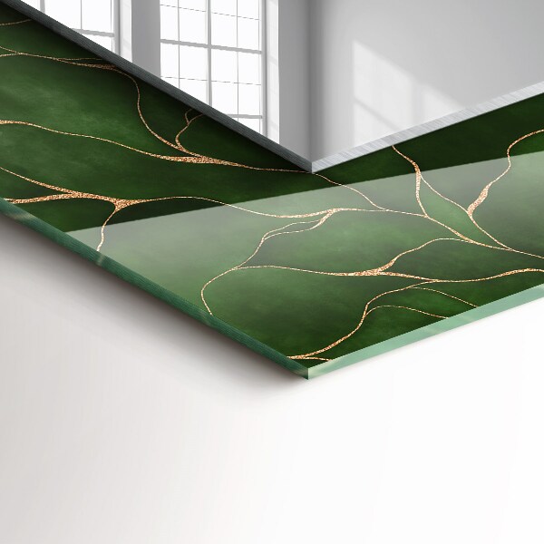 Tükör fali dísz Zöld levél minták