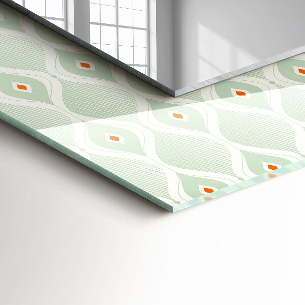 Design tükör Zöld geometriai minta