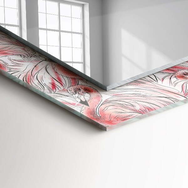 Tükör dekoráció Rózsaszín flamingók