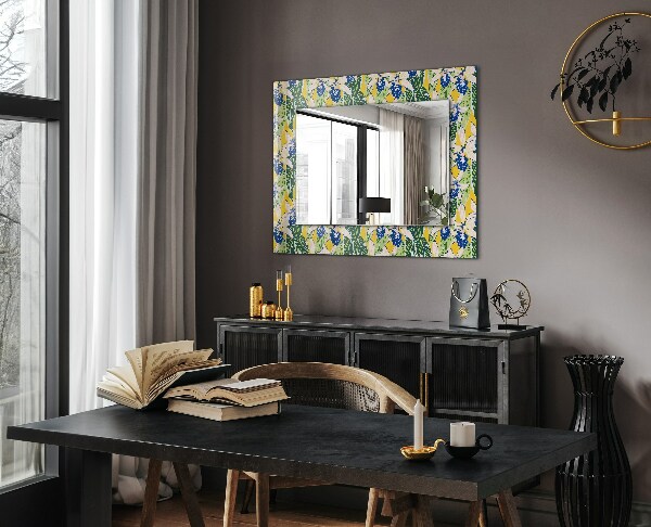 Design fali tükör Virágok és levelek