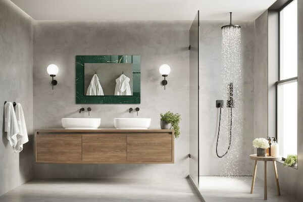 Tükör díszítéssel Zöld és aranyszínű levelek