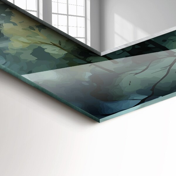 Tükör fali dísz Virágok levelek madarak