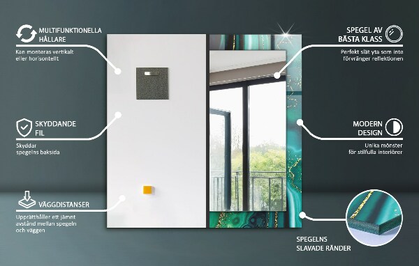 Dísztükör Koponya alakú rózsák