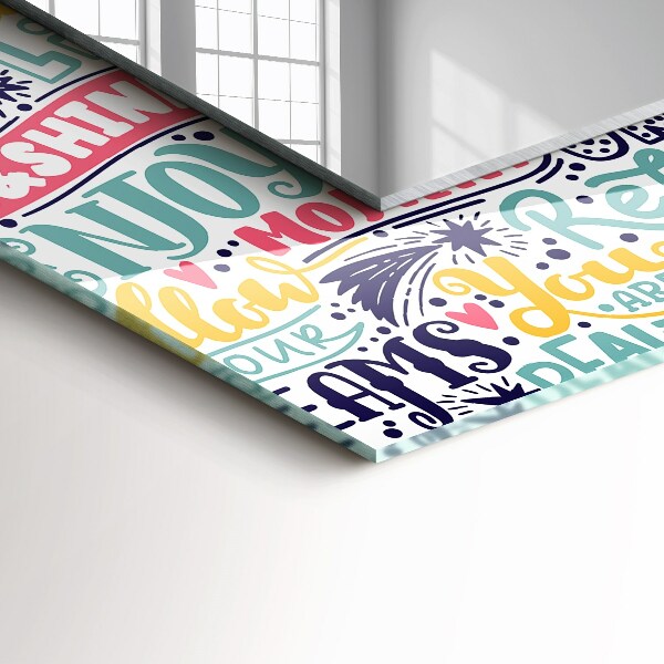 Tükör díszítéssel Narancssárga absztrakt motívumok