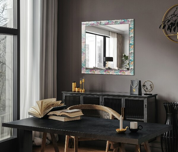 Design fali tükör Absztrakt színes hullámok