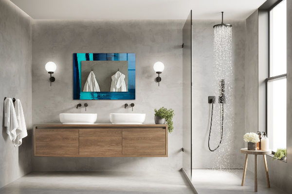 Tükör díszítéssel Astrata kék művészet