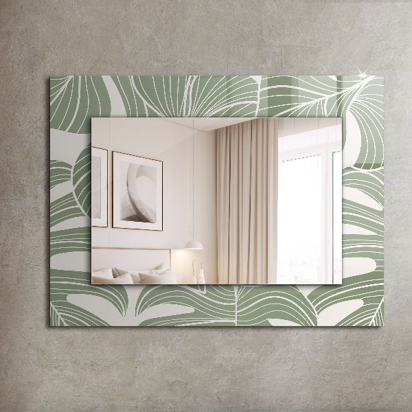 Tükör nyomtatott kerettel Monstera köd