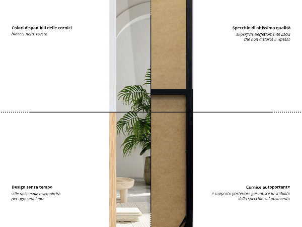 Nagy álló tükör tölgyfa 14x61 in