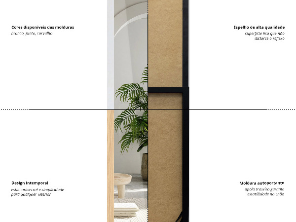 Nagy álló tükör tölgyfa 14x61 in