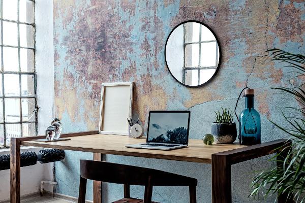 Kerek fali tükör fekete kerettel fi 70 cm