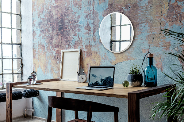 Fürdőszobai tükör fehér kerettel fi 90 cm