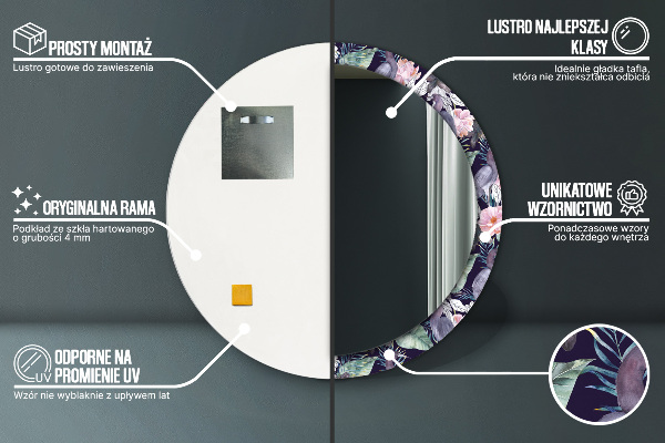 Kerek díszes tükör Gémek madarak