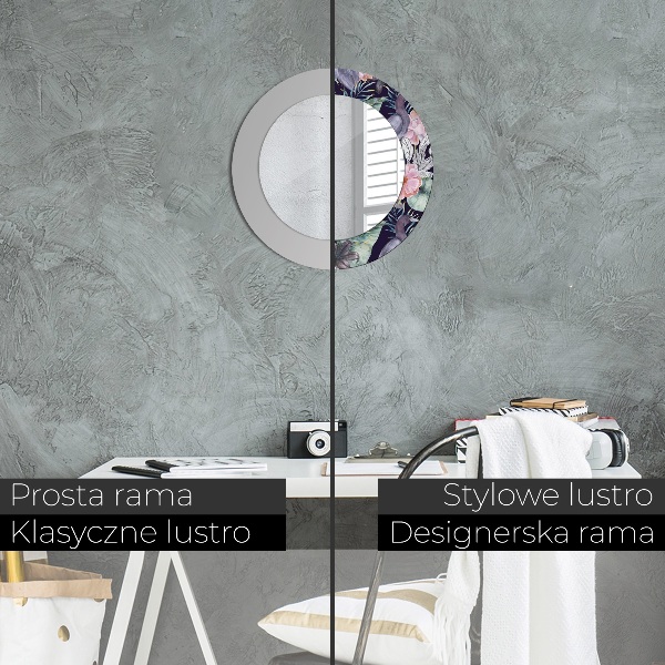 Kerek díszes tükör Gémek madarak