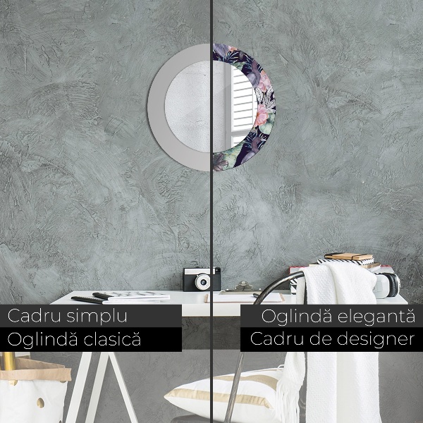 Kerek díszes tükör Gémek madarak