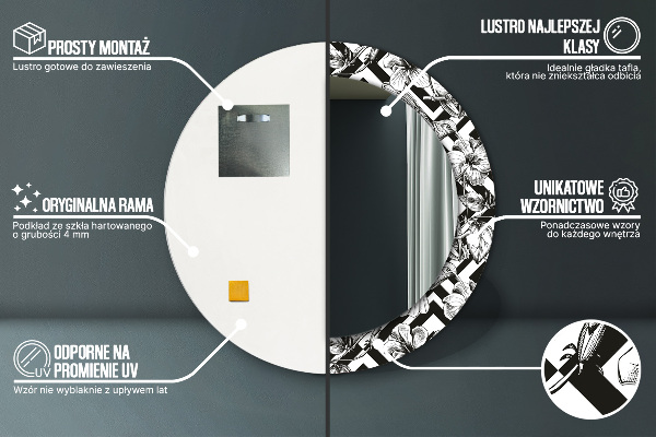 Kerek tükör díszítéssel Kolibrik