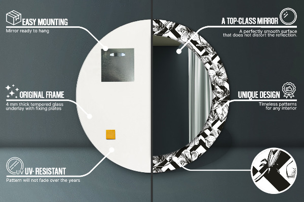 Kerek tükör díszítéssel Kolibrik