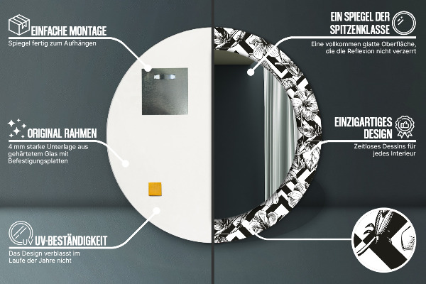 Kerek tükör díszítéssel Kolibrik