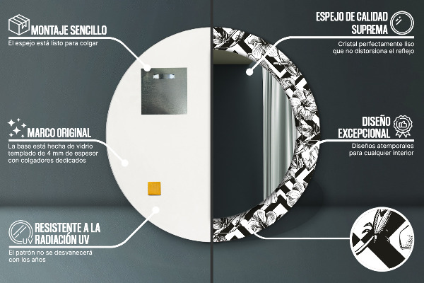 Kerek tükör díszítéssel Kolibrik